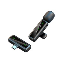 Akıllı Telefonlar İçin H63 2.4g Kablosuz Yaka Mikrofonu Canlı Akış Gürültü Azaltma Mikrofonu, 1 Verici + 1 Alıcı - C Tipi Konnektör