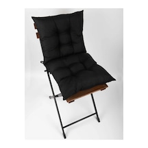 Dekoratif Pofidik Bağcıklı Sandalye Minderi Siyah 2'Li 40 x 40