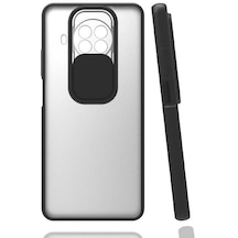 Xiaomi Uyumlu Mi 10t Lite 5g - Kılıf Slayt Sürgülü Arkası Buzlu Lensi Kapak - Siyah