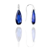 Gümüş Rodyumlu Safir Taşlı Damla Modeli Küpe N11.47494