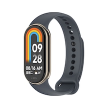 Xiaomi Mi Band 8 Serisi Klasik Kordon Silikon Strap Kayış-gri