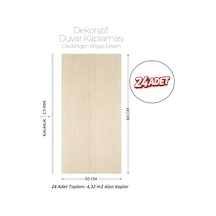 30x60 Cm Kendinden Yapışkanlı Duvar,banyo,tezgah Arası Ahşap Desen -24 Adet Pm008-24