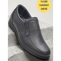 Ispartalılar 680 Hazır Rahat Taban İçi Dışı Deri Erkek Ayakkabı Bağcıksız Klasik Erkek Ayakkabı Siyah