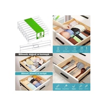 Şura Mutfak Akrilik Ayarlanabilir Çekmece Düzenleyici Organizer, 8 Parça Set, 30 X 50 Cm, Şeffaf, Çekmece İçi D Diğer