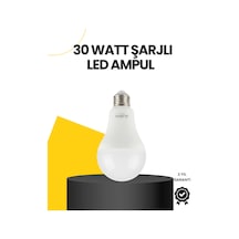 Yüksek - 35 - Işık Güçlü Şarjlı Led Ampul E27 30w - Kmrsfres - Enerji Tasarruflu