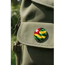 Togo Togo Abstract Ülke Bayraklı Buton Rozet - 44 MM 5 Adet Çok Renkli
