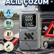 Taşınabilir Akü Takviye Cihazı 12000mah Lastik Şişirme Kompresörü Ve Powerbank