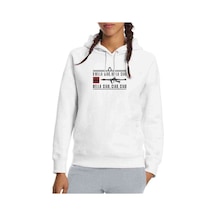 La Casa De Papel Rpg Baskılı Beyaz Kadın Kapşonlu Sweatshirt