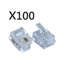 Rj11 Konnektör Rj11 6P2C Konnektör Jack 100 Adet Rj11 Konnektör Rj11 6P2C Konnektör Jack 100 Adet