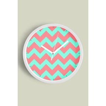 Geometrik Desenli Modern Duvar Saati - 42cm - Önü Camlı Beyaz Kasa - Sessiz Mekanizma-jh0554 Beyaz