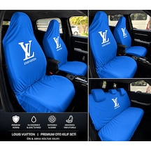 Mavi Xl Lv Desen Kumaş Servis Kılıfı Ön Arka Kılıf 4 Parça Arka 2 Parca Logolu Penye 1.kalite Esne 1 Takım