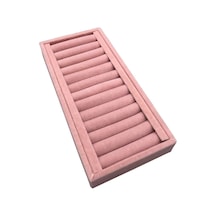 Yerli Üretim Süet Kumaş Pembe Renk 35 Cm / 11,5 Cm Kelepçe-bileklik Sergileme Standı Çok Renkli
