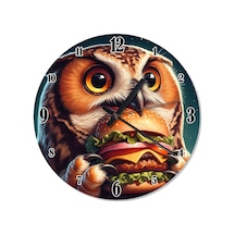 Baykuşun Hamburger Keyfi Tasarım Duvar Saati