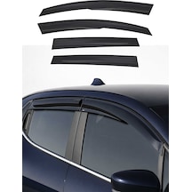 Renault Clio 4 Hatchback 2012-2019 Uyumlu Araca Özel Sport Style Akrilik Cam Rüzgarlığı Koyu 4 Parça