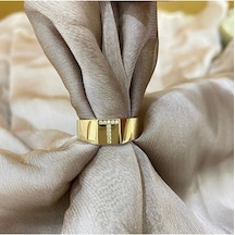 Çgk Çiğdem Gürel Kuyumculuk T Harf Altın Yüzük 14yeni0096 Gold