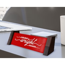 Bk Gift Kişiye Özel İsimli Ahşap Ayaklı Kırmızı Akrilik Masa İsimliği, Ofis Dekoru, Mesleki Hediye, Ofis Hediyeleri-2 Diğer