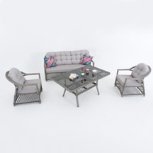 Crystal Üçlü Rattan Bahçe Oturma Grubu Rehome