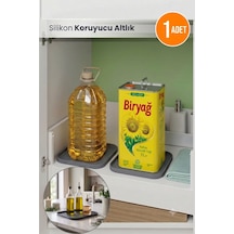 Silikon Yağlık Altlığı Kaymaz Koruyucu Mutfak Tezgah Koruyucu Altlık Gri