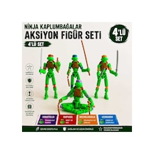 Ninja Kaplumbağalar Dummy 4'lü Set Hareketli Eklemli Figür Oyuncak 13 Cm