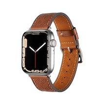 Watch 7 45mm Uyumlu Krd-76 Pu Deri Kordon Strap Kayış Sbt- Kahverengi
