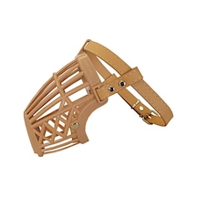 Karamel Pet Plastik Köpek Ağızlığı 13 Cm-32 Cm Bej Large