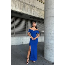 Genel Markalar Kadın Halter Yaka Taş Detaylı Abiye Elbise Saks - 922426682 Saks