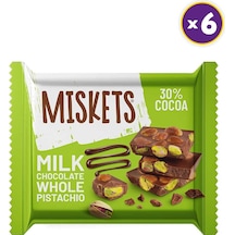 Miskets Antep Fıstıklı Tablet Çikolata 60 Gr X 6 Adet