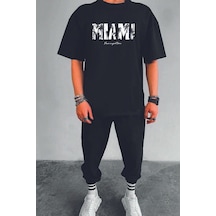 Uyguntarz Unisex Miami 2'li Eşofman Takımı Siyah