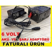 6 Volt 4 Amper Işıldak Fener Kamp Aydınlatma Pili Akü ve Şarzı