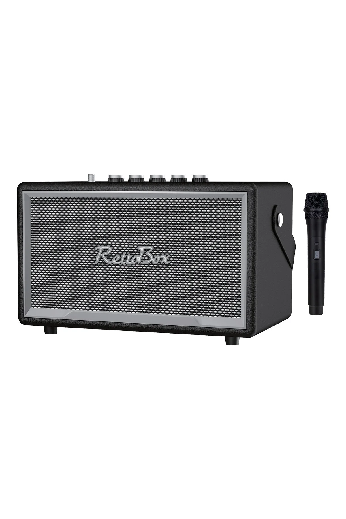 Acs-17 Retro Tasarım 100w Bluetooth Hoparlör Kablosuz Mikrofonlu Vintage Müzik Kutusu