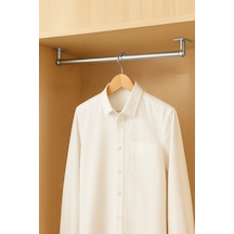 Dolap İçi 70 Cm Krom Askı Borusu Flanş + Vida Dahil Krom