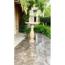 Doğal Masif Ahşap Tekli Yan Sehpa Naturel Renk Şık Mantar Sehpa Kahverengi