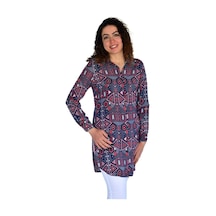Kadın Nokta Desen Viscon Gömlek Bgl-st04242 Lacıvert