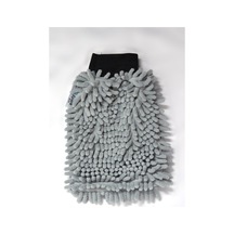 1 Adet Mikrofiber Şönil Oto Temizlik Ve Kurulama Eldiveni 16x24 Cm. Gri