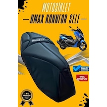Motobros Yamaha Nmax İle Uyumlu Özel Kalıp Visco Süngerli Ultra Konforlu Konfor Sele Pedi, Siyah