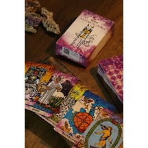 Mor Beyaz Spiritüel Enerji Tarot Destesi 78 Kart - Arındırma Kesesi Hediyeli