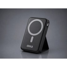 Eima 10000 Mah Magsafe Powerbank Standlı Kablosuz Şarj Cihazı Dijital Göstergeli Hızlı Şarj siyah