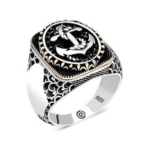 Gümüş Deniz Çapası Oval Erkek Yüzük (551187659)