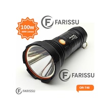 Or-t40 100w 5000 Lümen Şarj Edilebilir Led El Feneri - Yüksek Performans Ve Uzun Çalışma Süresi Siyah