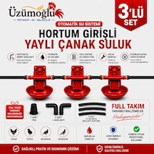3 Adet Hortum Girişli Yaylı Çanak Suluk Otomatik Tavuk Civciv Suluk Sistemi