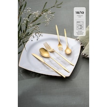 Emsan Alisa 30 Parça 6 Kişilik Parlak Gold Kutulu Çatal Kaşık Bıçak Takımı Gold