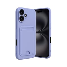 Apple İphone 16 Uyumlu Kılıf Kelvin Kartvizitli Silikon - Lila
