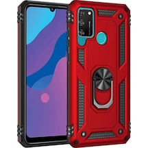 Newface Huawei Y6p Kılıf Sofya Yüzüklü Silikon Kapak - Kırmızı