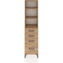 Arges Dolap 3 Raflı 4 Çekmeceli 44x30x182 Çam-çam Çam