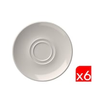 Tabak Evi Porselen Lona Fincan Tabağı 16cm Taban Çapı 4cm 6 Lı Krem