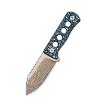 Qsp Canary Kamuflaj Karbon Fiber Sap Ve Kaydex Kılıflı Pirinç + Bakır Damascus Çelik Kamp Bıçağı Qs141-g Kum