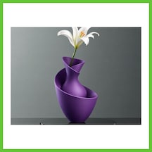 Bezos 3d Baskı Bold Vazo - Akışkan Formlu Dekoratif Vazo-mor Dmc