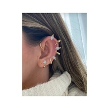 Lunarie Damla Zirkon Taşlı Dikenli Kulak Tırmığı Ear Cuff Küpe Altın