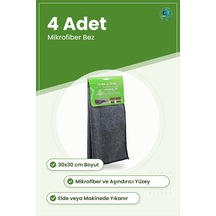 Temizlik Bezi Çift Taraflı Mikrofiber Aşındırıcı Bez 30x30 Cm 4 A Çok Renkli