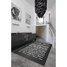 Füme Kaymaz Tabanlı My Kitchen My Rules Mutfak Halısı Mt40n11
